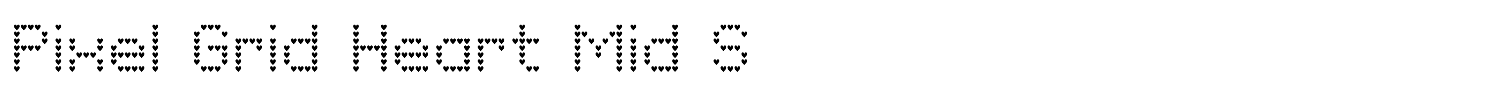 Pixel Grid Heart Mid S